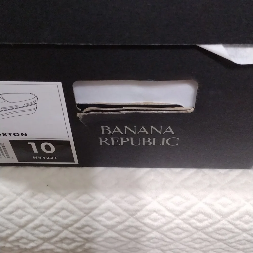 Banana Republic Morton Navy Nubuck Leather Boat Shoe